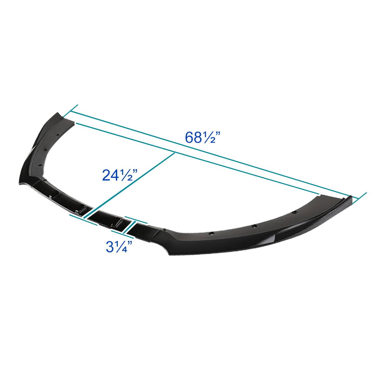 Front Bumper Lip Spoiler Splitter Spec-D Tuning Glossy Black 3PC Compatible with 2015-2020 Ford Mustang