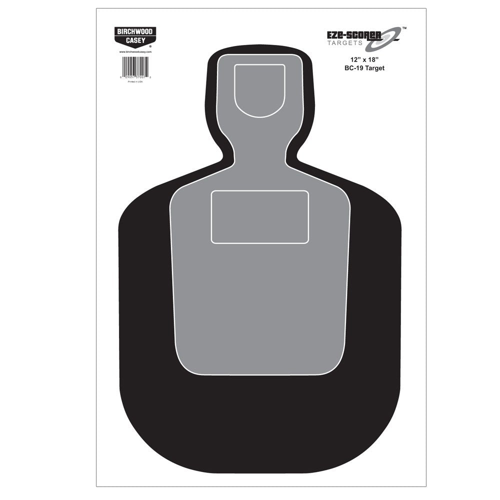 12" x 18" Birchwood Casey Eze-Scorer BC-19 Shoot-Up Brilliant White Paper Targets for Indoor and Outdoor Use, 100 Targets