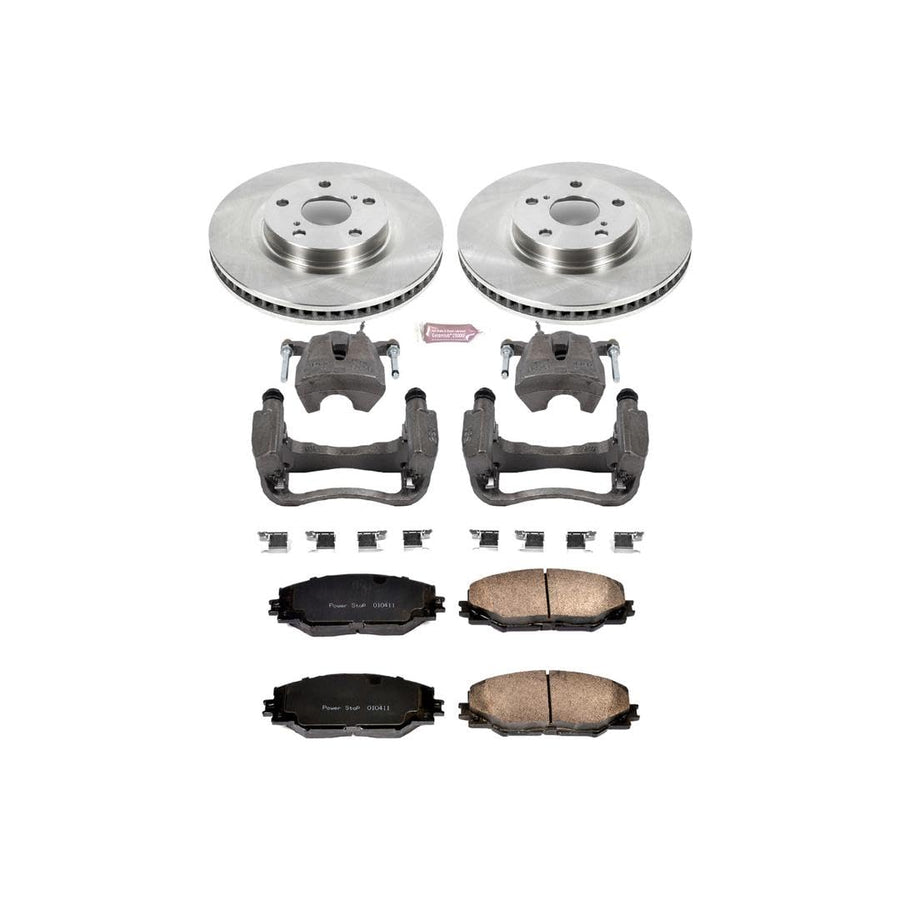 Power Stop KCOE3054 1-Click OE Replacement Brake Kit with Calipers For Pontiac Vibe, Scion, Scion tC, Toyota Corolla iM, Toyota Matrix, Toyota Mirai, Toyota RAV4 [Model Specific]