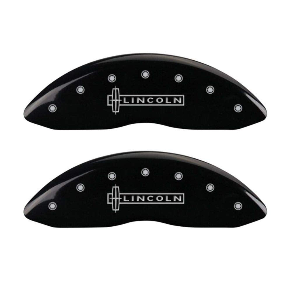 MGP 36022SLC1BK Caliper Covers Black Powder Coat Finish Silver Characters Disc Brake Caliper Cover (Set of 4)