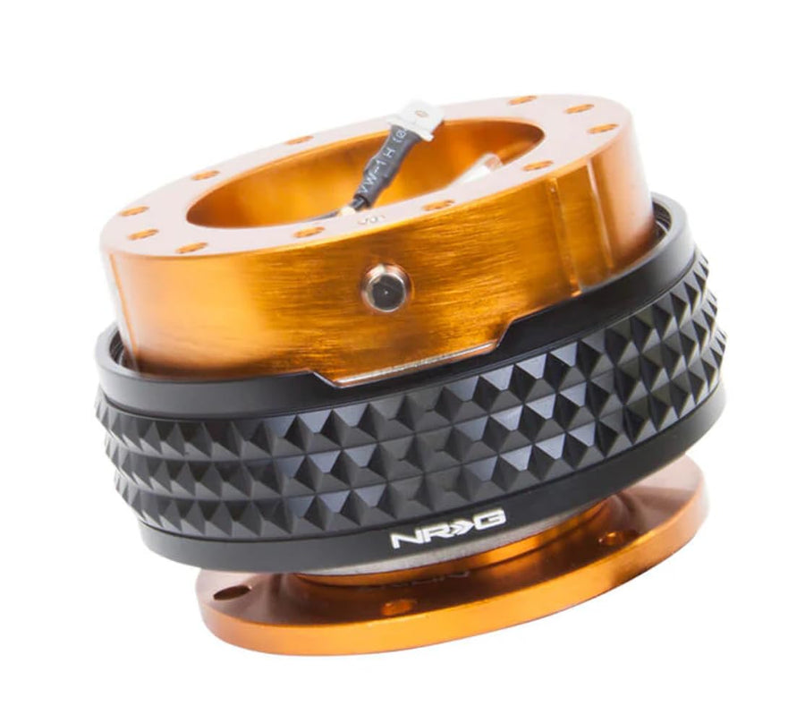 NRG Innovations GEN 2.1 NRG-SRK-210RG-BK Steering Wheel Quick Release Adapter, 6-Hole & 6x70 and 6x74mm Bolt Patterns Rose Gold Body/Black Pyramid Ring