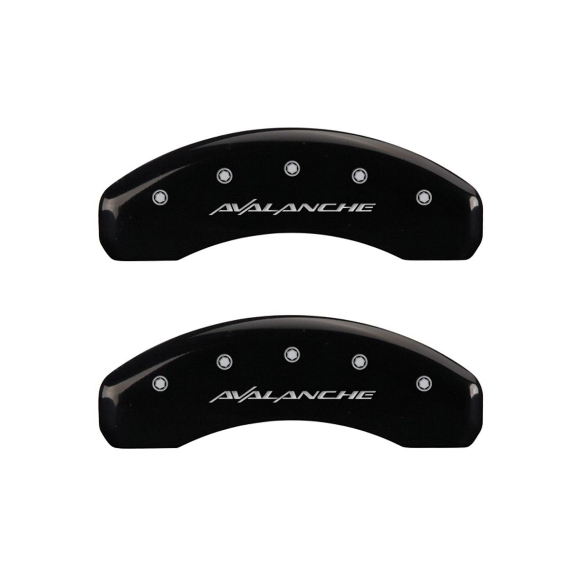 MGP Caliper Covers Avalanche Black 14004SAVLBK - Engraved Front & Rear44; Set of 4