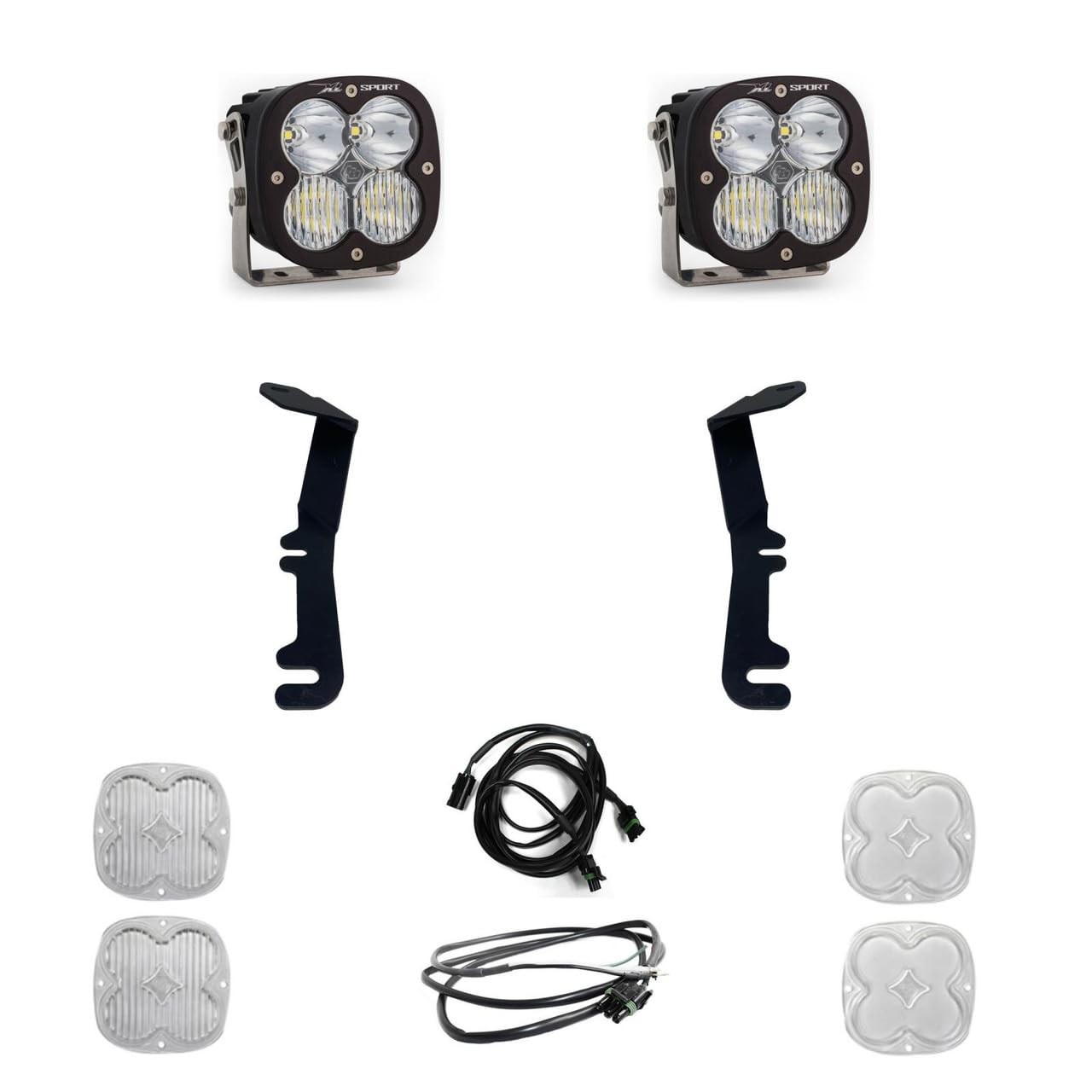 Baja Designs A-Pillar Light Kit XL Sport LED for Dodge RAM 1500 Rebel 2019-22, 1500 TRX 2021-22 Truck (Driving/Combo; Clear)
