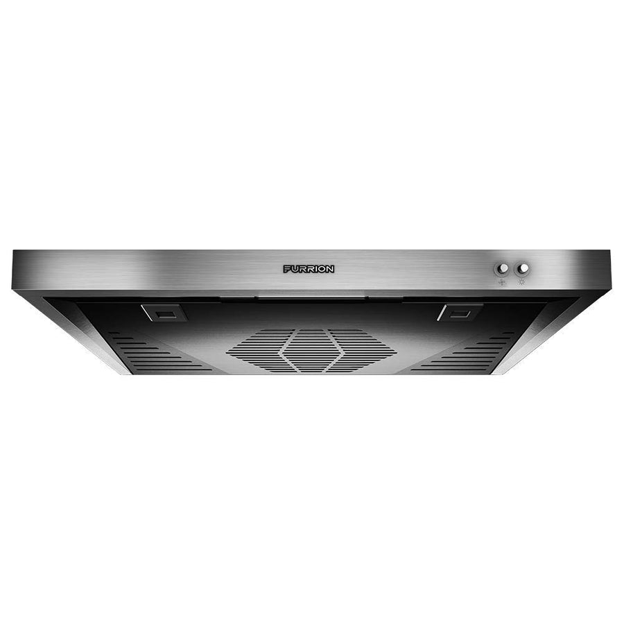 Furrion 12V Ductless RV Under-Cabinet Range Hood with Replaceable Charcoal Filter, LED Light, Exhaust Fan, VibrationSmart Technology & CSA Certification (Stainless Steel) - FHO23SACRV-SS-FMB