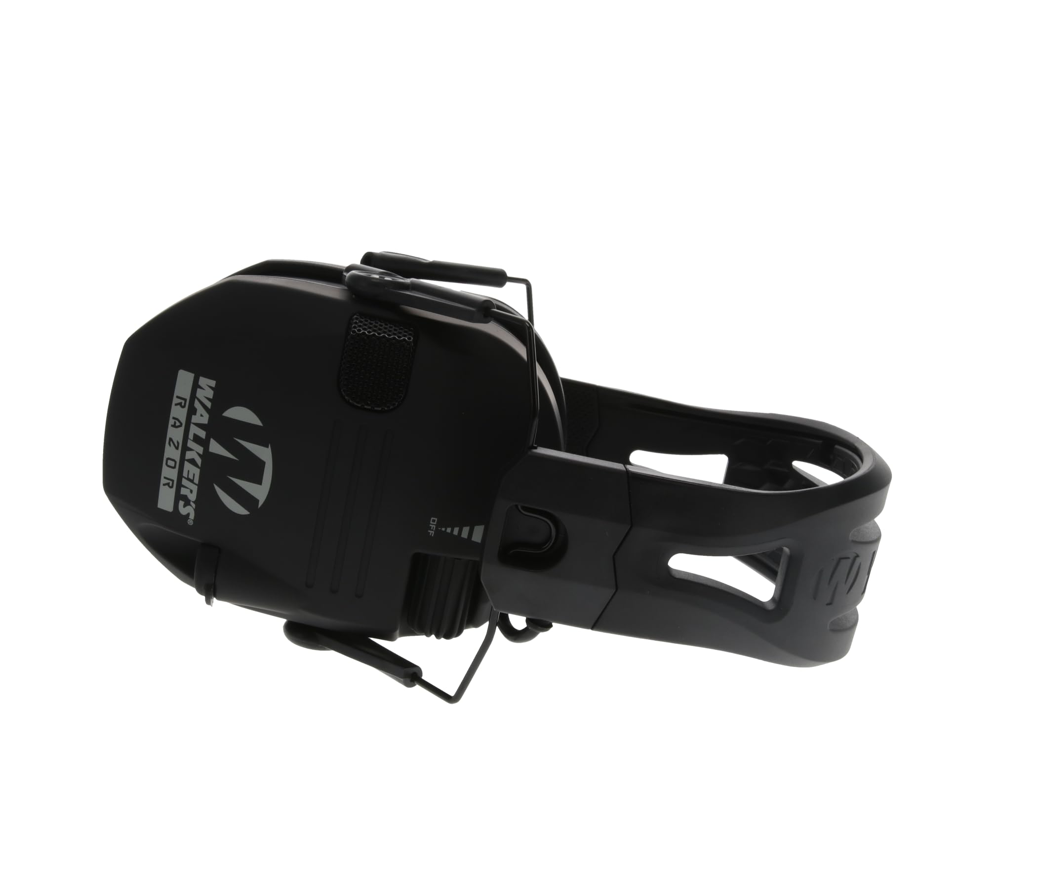 Walker's Tacti-Grip Razor Earmuffs- Black, High Performance Silicone Composite Slip Free Headband- Natural Sound Clarity Full Dynamic Range 23 NRR