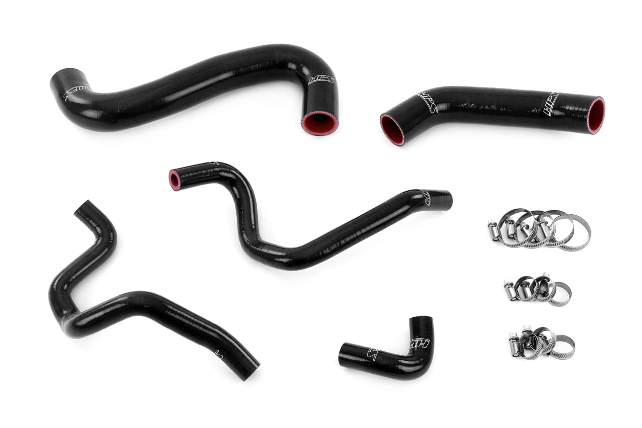 Black HPS Silicone Radiator + Heater Hose Kit Coolant OEM Replacement 57-1731-BLK