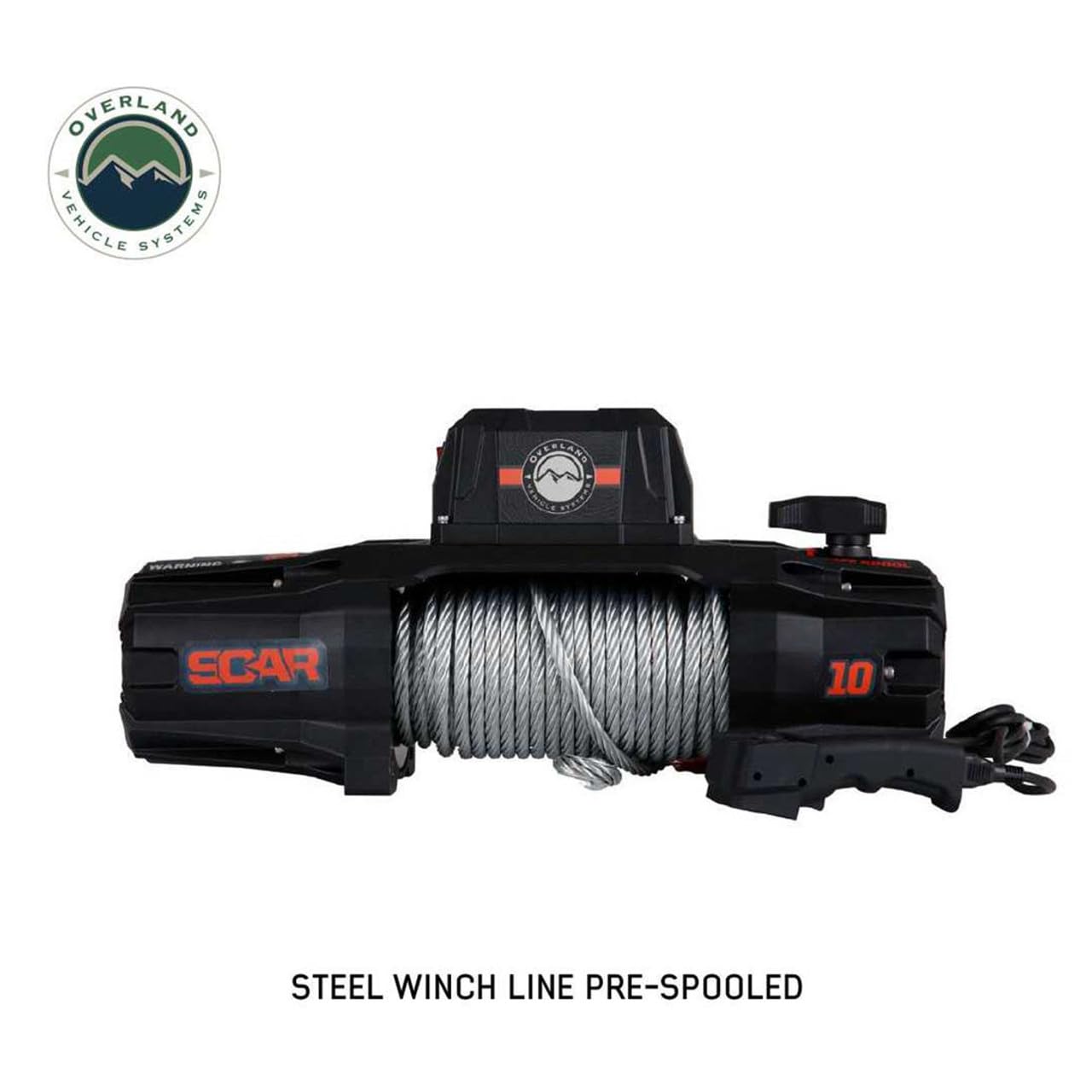 Scar 10 Overland Vehicle Systems Off Road Recovery Winch 10,000lb with Steel Cable and Wireless Remote