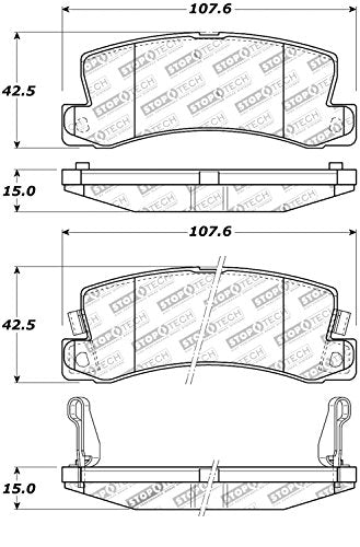 Rear StopTech 308.03250 Brake Pads with Shims and Hardware Street
