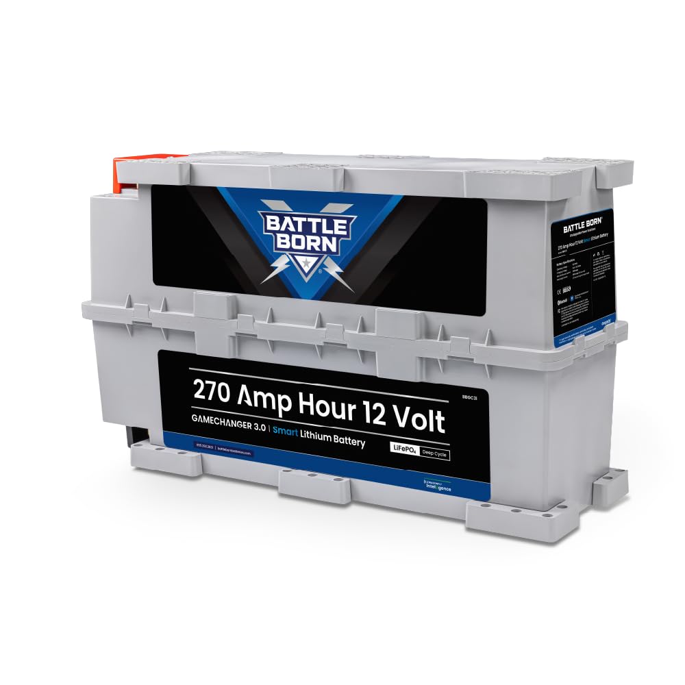 12V 270Ah GC3 Smart Lithium-Ion (LiFePO4) RV, Marine, Solar, & Off Grid Battery - Bluetooth Connectivity - Battle Born Batteries