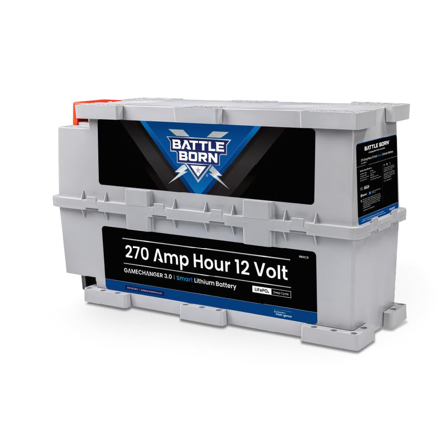 12V 270Ah GC3 Smart Lithium-Ion (LiFePO4) RV, Marine, Solar, & Off Grid Battery - Bluetooth Connectivity - Battle Born Batteries