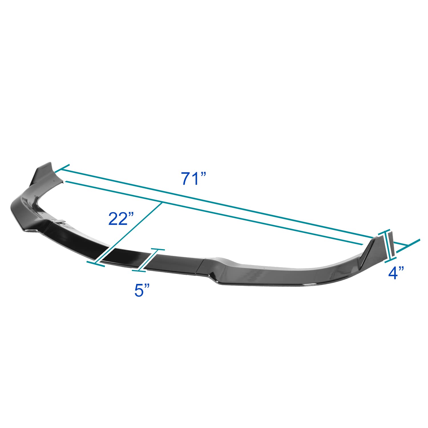 Glossy Black Spec-D Tuning Front Bumper Lip Spoiler Splitter 3PC Compatible with 2011-2014 Dodge Charger SRT8