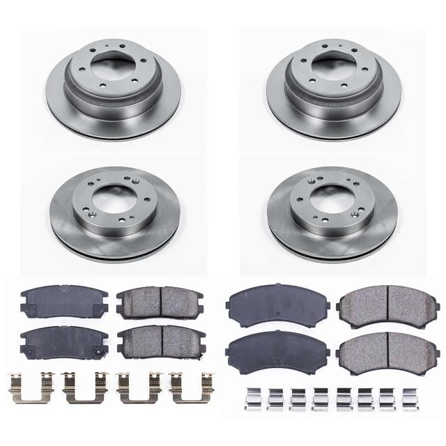 POWERSTOP Autospecialty KOE4311 Front and Rear Replacement Brake Kit-OE Brake Rotors & Ceramic Brake Pads For Honda Passp, Isuzu Axiom, Isuzu Rodeo, Isuzu Rodeo Sport [Model Specific]