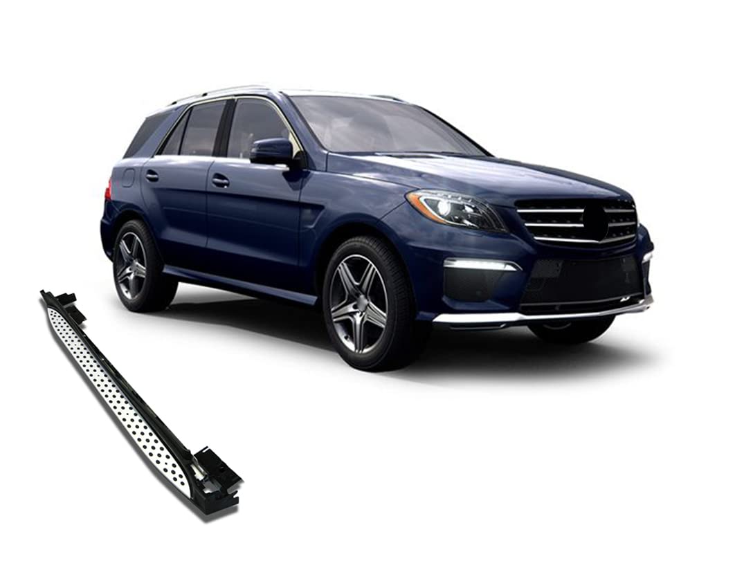 OEM Black Horse Replica Running Boards Aluminum Compatible with 2012-2015 Mercedes-Benz ML350/ML500/ML550/ML63 AMG|2015-2015 Mercedes-Benz ML250/ML400 -RMW166