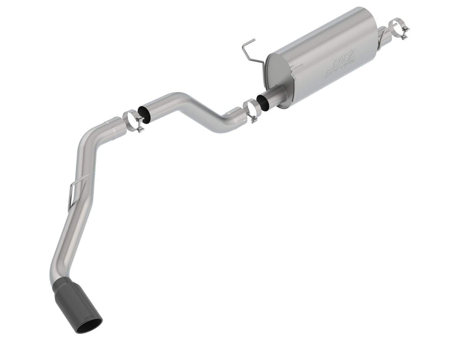 Borla S-Type 140801BC Cat-Back Exhaust System 3.5 in. Pipe 5 in. Tip Single Round Rolled Angle Cut Black Chrome Truck Side Exit T-304 Stainless Steel Cat-Back Exhaust System