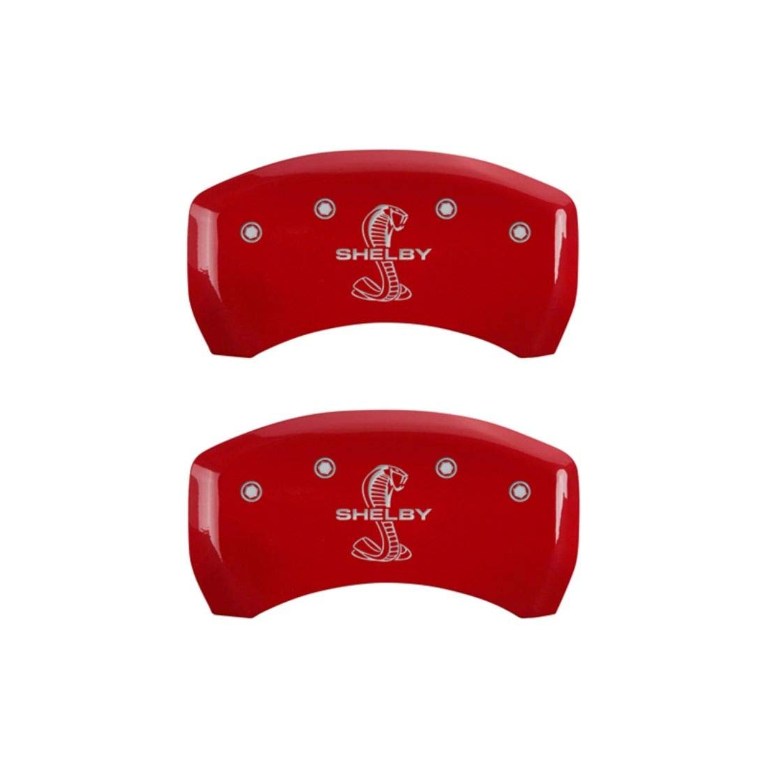 MGP Caliper Covers Red 10010RSBYRD Engraved with Silver Shelby/Tiffany Snake (Set of 2)