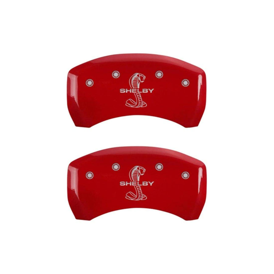 MGP Caliper Covers Red 10010RSBYRD Engraved with Silver Shelby/Tiffany Snake (Set of 2)