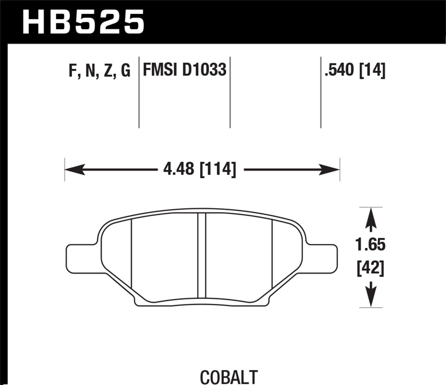 Hawk Performance HPS Performance HB525F.540 Street Brake Pads