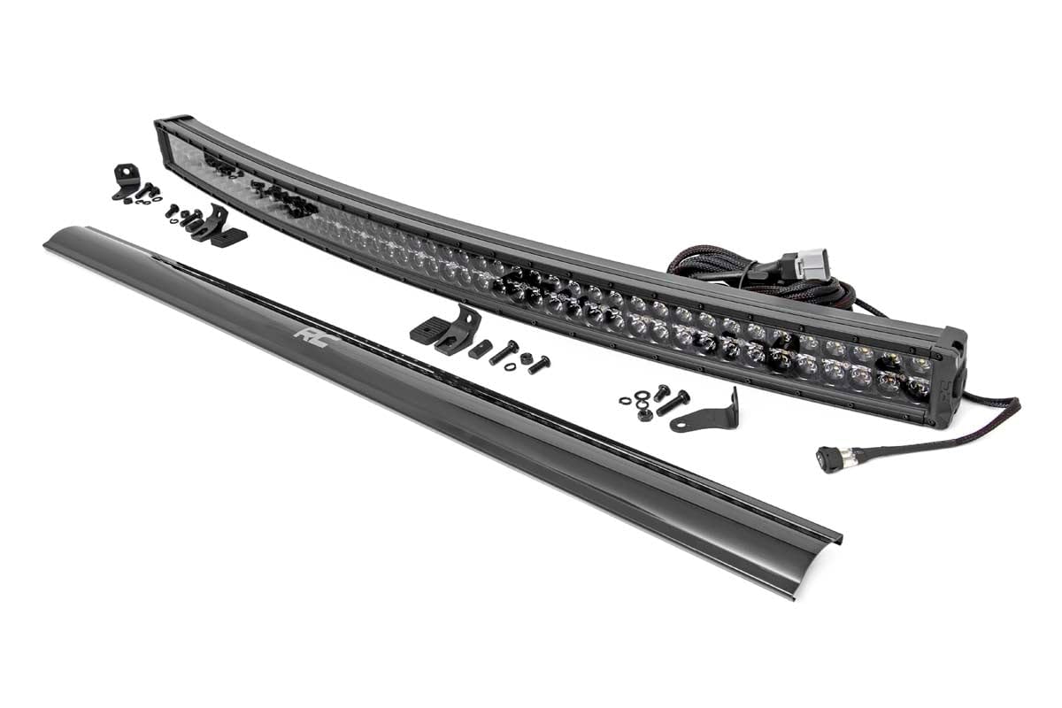 50" Rough Country Curved Dual Row LED Light Bar w/White DRL - 43,200 Lumens Cree LEDs, 480W Spot/Flood Combo, Off-Road Waterproof Lighting