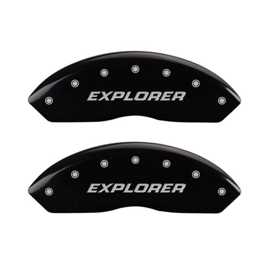 MGP Caliper Covers Black Brake Covers 10041SEXPBK Engraved with Silver Explorer (Pre-2011) (Set of 4)