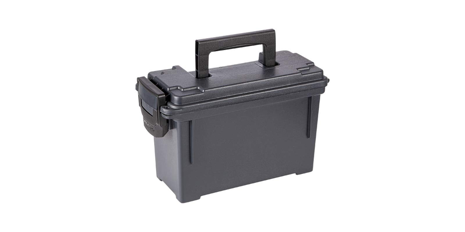 Plano .30 Caliber Field Ammo Box, Black, Lockable Ammunition Storage Box with Heavy-Duty Carry Handle, Small Plastic Ammo Crate, Water-Resistant Protection, Holds 6-8 Boxes of Ammo