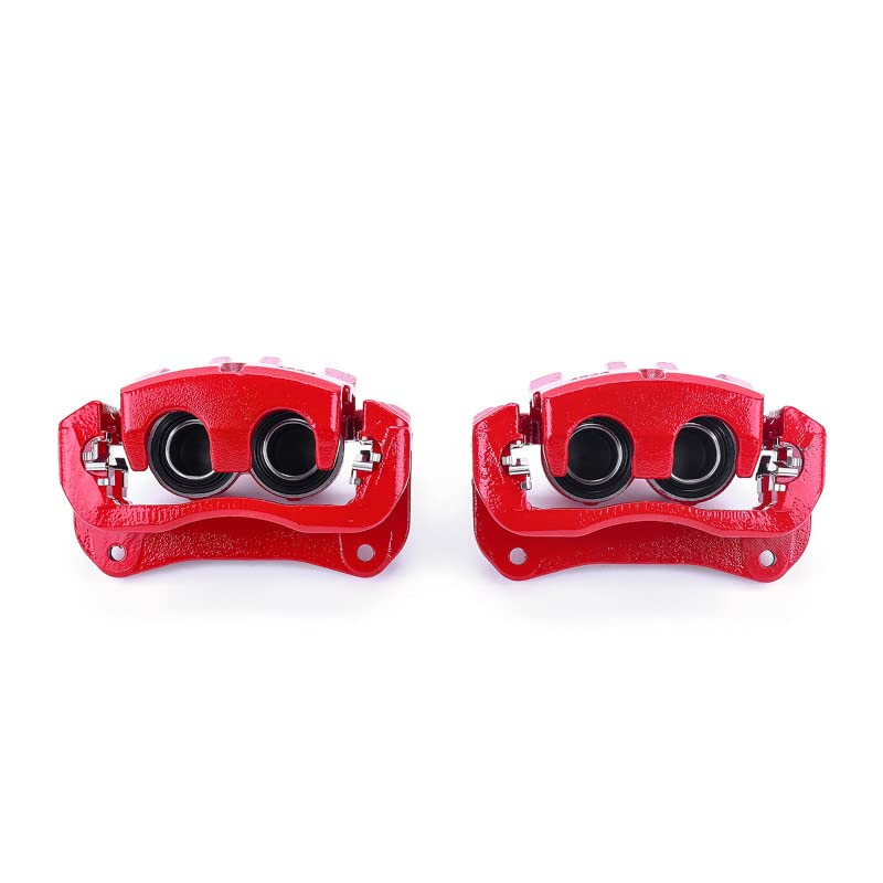 Power Stop S3352 Front Pair of High-Temp Red Powder Coated Calipers For NX200t, NX250, NX300, NX300h, NX350, NX350h, RX350, RX350L, RX450h, RX450hL, Crown, Highlander [Model Specific]