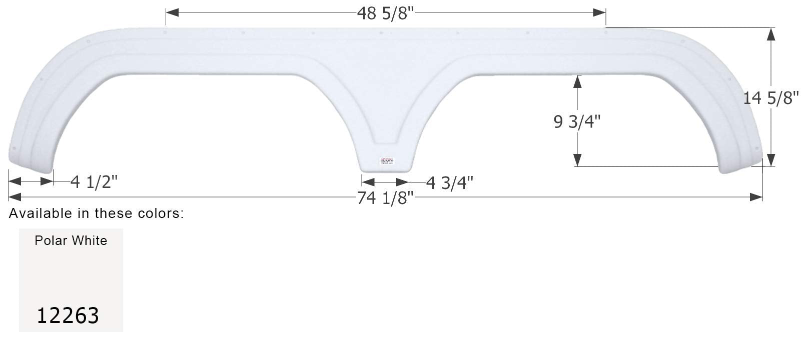 Fender Skirt ICON, Tandem, Travel Supreme, FS2263, Polar White