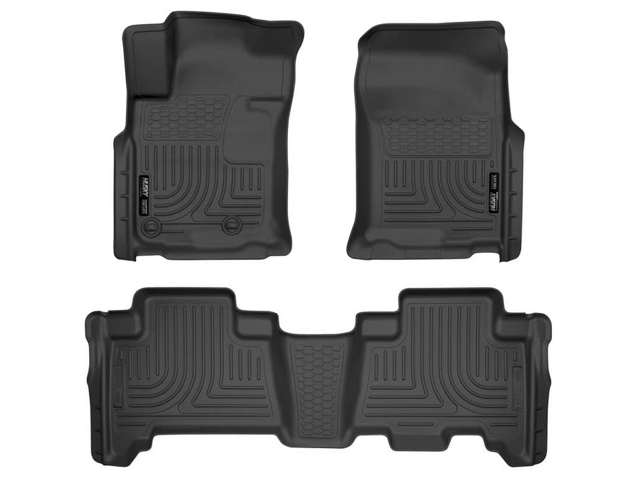 Weatherbeater Husky Liners Floor Mats | Fits 2010-2012 Toyota 4Runner, 2010-2013 Lexus GX460 | Front & 2nd Row, 3-pc Black - 98571