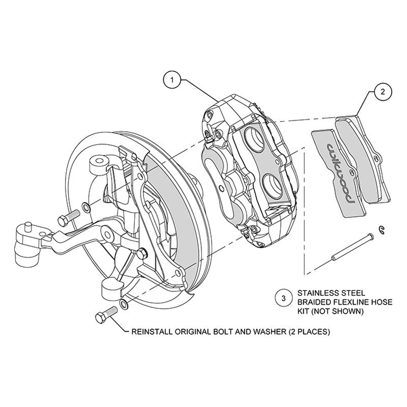 Front WilwoodD8-4 Caliper Kit,Black