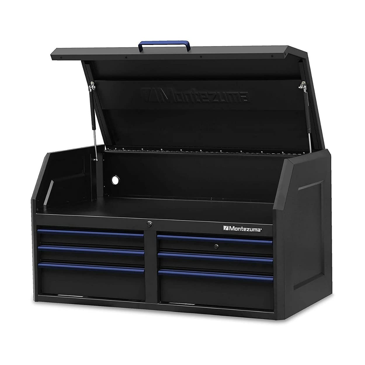 46" X 24" Montezuma Tool Box - 6 Drawer Tool Chest With Multiple Power Outlets & Black Powder Coat Finish - M462406CH