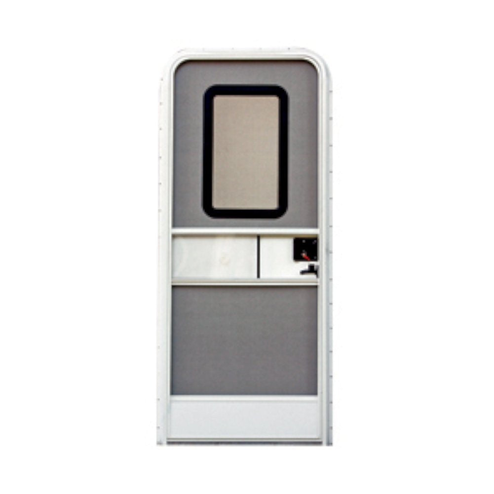 Motorized RV Radius Entrance Door AP Products - 26" x 72", Polar White