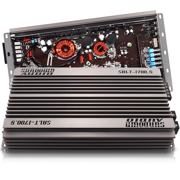 Amplifier SALT-1700.5 - 125W x 4 + 1300W x 1 @ 1Ω - 5 Channel Car Amp for Speakers & Subwoofer