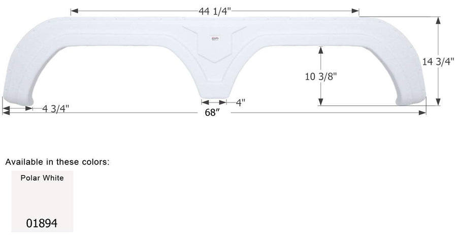 Fender Skirt ICON, Tandem, Cobra, FS1894, Polar White