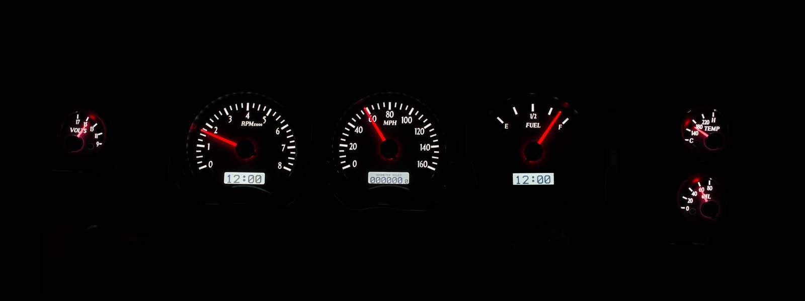 Dakota Digital 70-72 Chevy Chevelle SS EL Camino VHX-70C-CVL-S-W Analog Dash Gauges Silver Alloy White