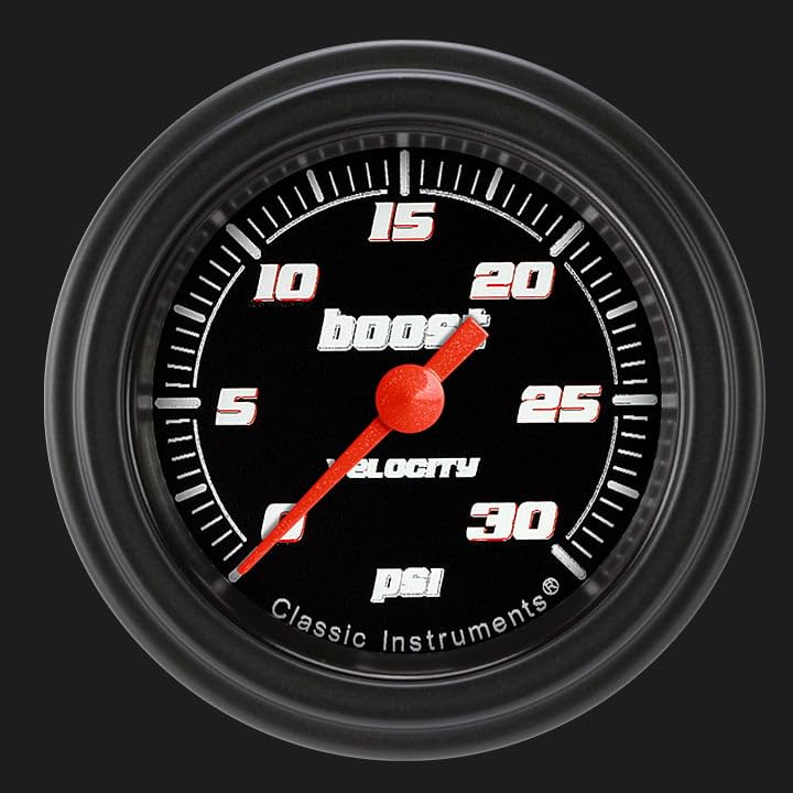 Velocity Black Classic Instruments 2-1/8" Boost Gauge 30 PSI Electric VS142BBLF