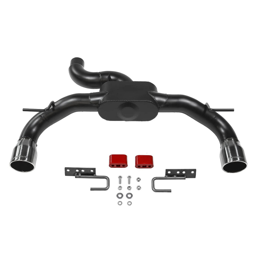 Outlaw Flowmaster 818120 Axle-Back Exhaust Kit 3 Inch 409 Stainless Steel Dual Exit 4 Inch Black Chrome Tips Compatible with 2021-2024 Ford Bronco 2.3L 2.7L 2 & 4-wheel drive 2 & 4 Door