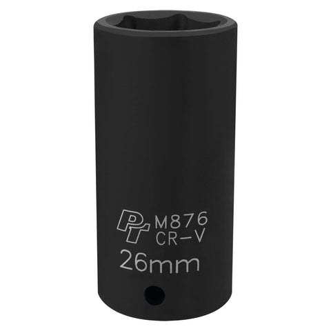 1/2-Inch Drive Performance Tool M876 6pt Impact Socket, 26mm