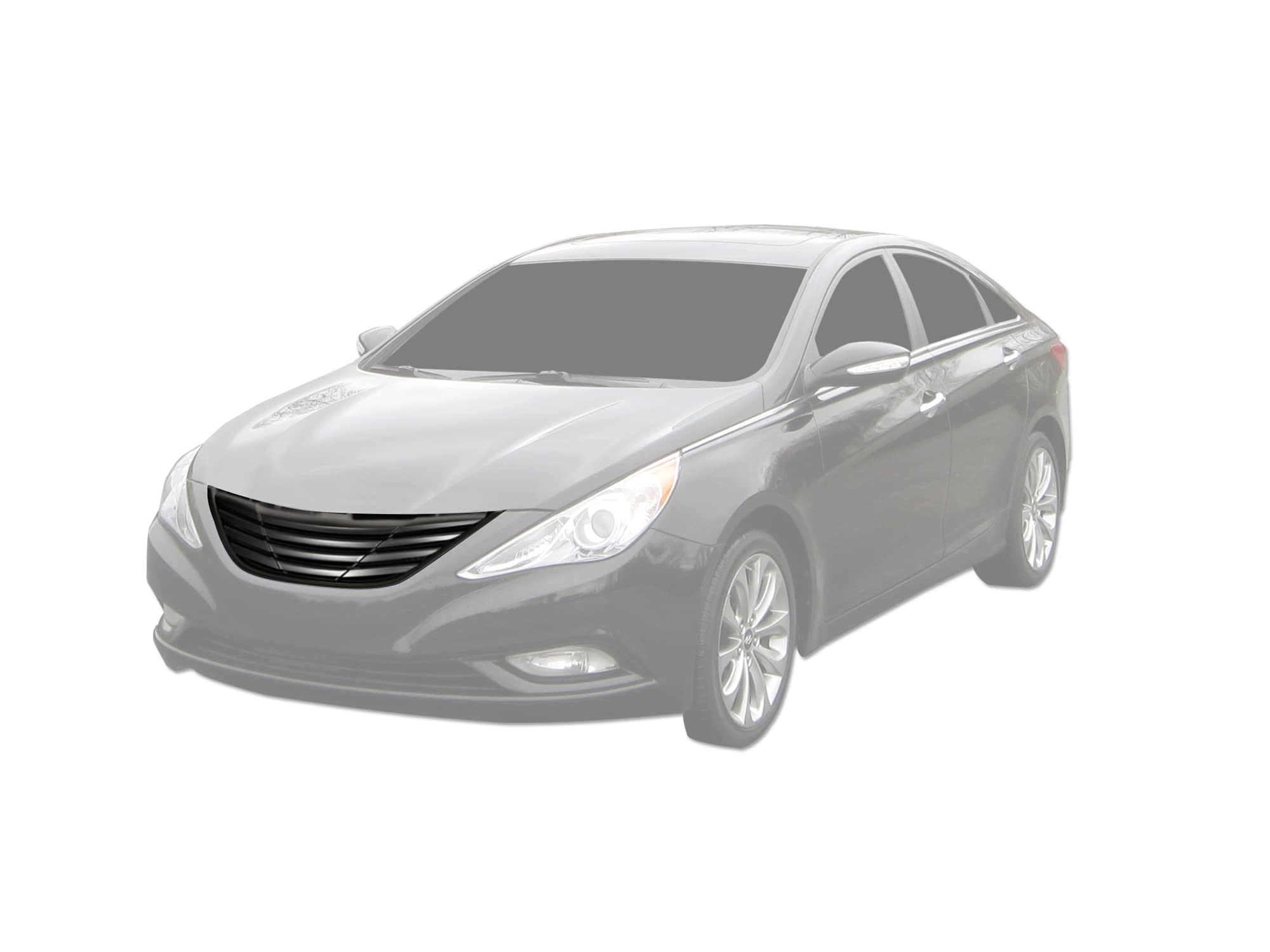 Horizontal Armordillo USA 7165410 Front Hood Grille - Matte Black Fits 2010-2014 Hyundai Sonata