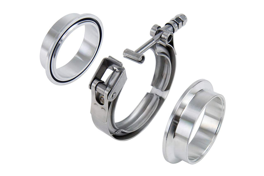 4-1/2" (114mm) HPS Stainless Steel V Band Clamp Kit, Aluminum Flanges, NBR O-Ring, Quick Release
