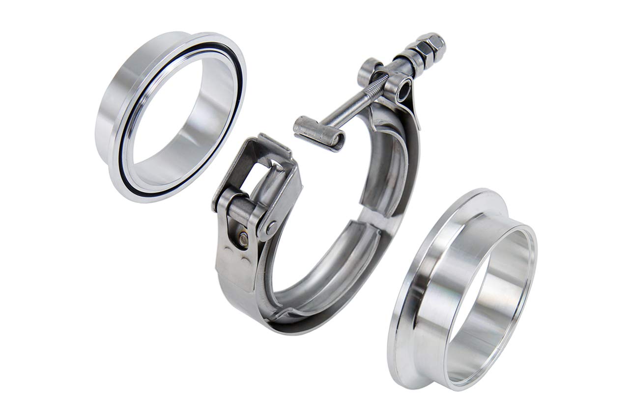 6" (152mm) HPS Stainless Steel V Band Clamp Kit, Aluminum Flanges, NBR O-Ring, Quick Release