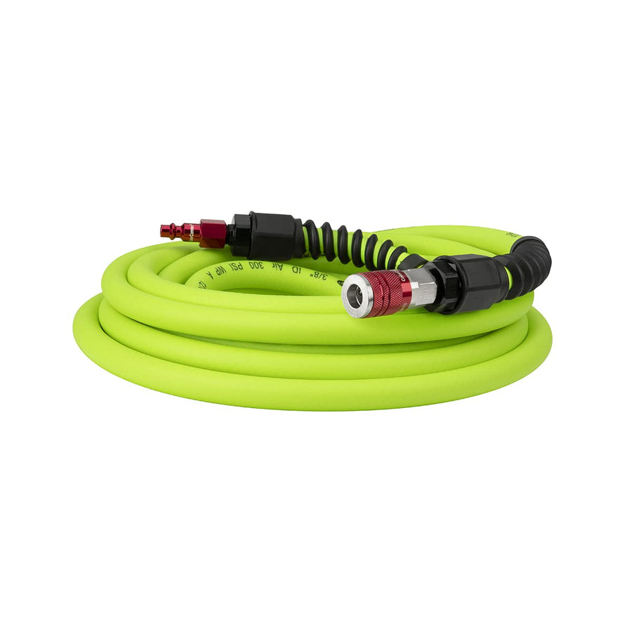 Flexzilla Pro Air Hose with Industrial Type D ColorConnex Coupler and Plug, 3/8 in. x 25 ft. - HFZP3825YW2-D