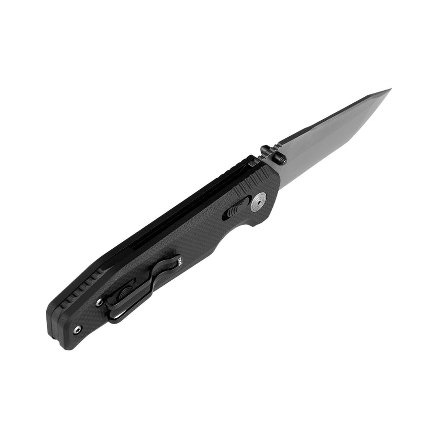 SOG XR Vision Professional Ambidextrous CTS XHP Stainless Steel Folding Knives | Single-Handed Opening | XR Lock, Black, Straight Edge
