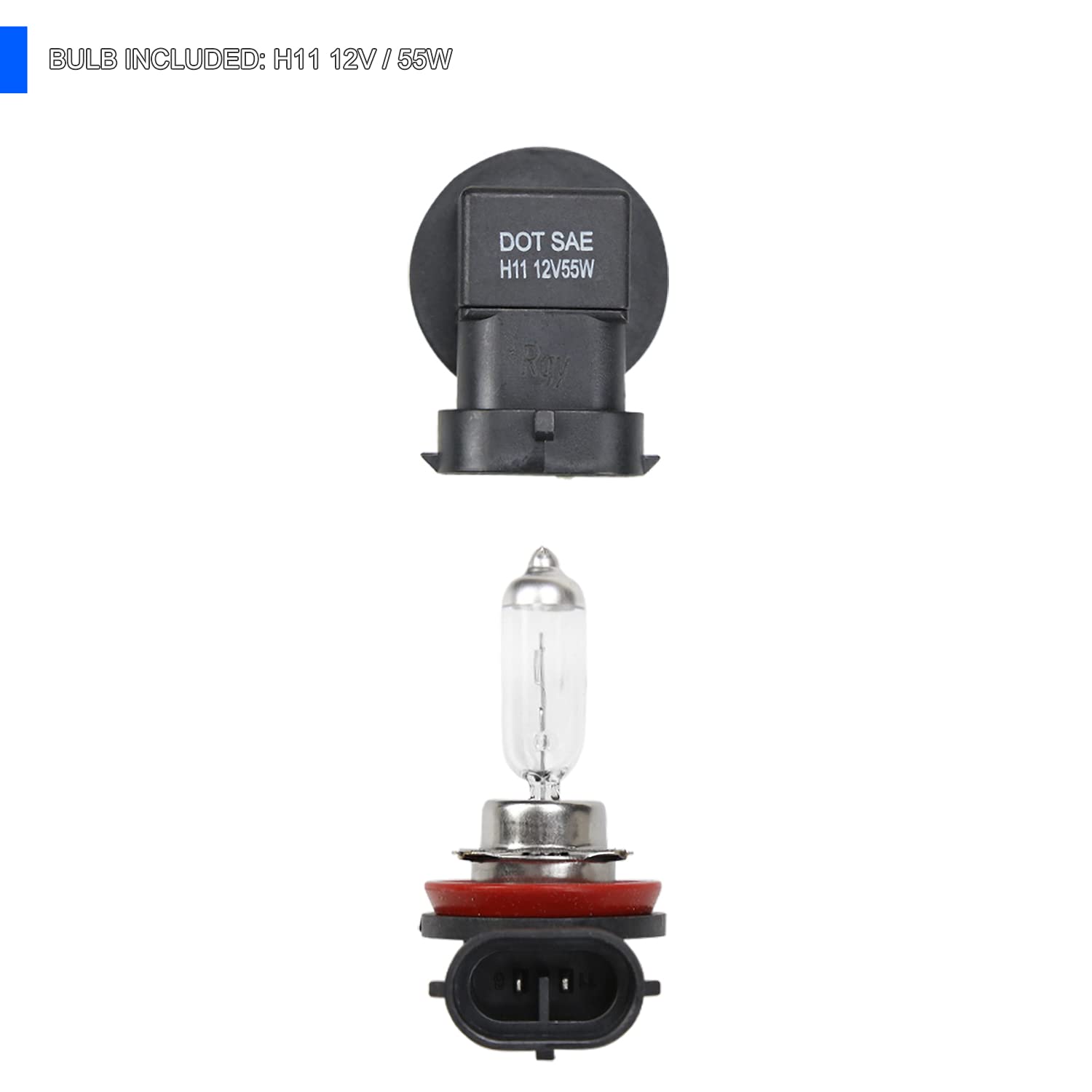 Fog Lights SPEC-D TUNING + H11 Bulbs + Switch Compatible with 2012-2015 Honda Pilot, Left + Right Pair Assembly