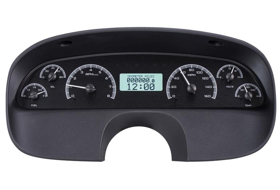 Dakota Digital VHX-94C-CAP-K-W Gauge Instrument System Compatible with 1994-96 Chevy Caprice/Impala SS Black Alloy White Backlighting