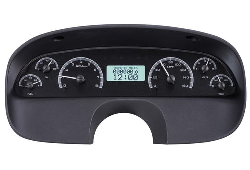 Dakota Digital VHX-94C-CAP-K-W Gauge Instrument System Compatible with 1994-96 Chevy Caprice/Impala SS Black Alloy White Backlighting