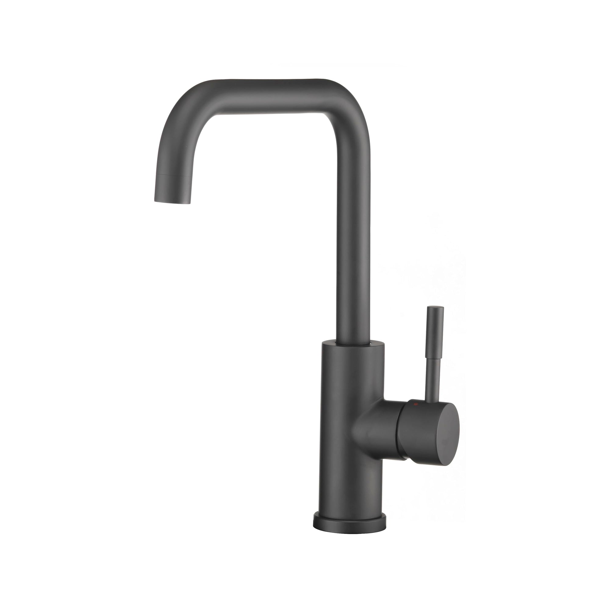 Dura Faucet Streamline RV Squared-Arc Single Handle Kitchen Sink Faucet - Optional Deck Plate (Matte Black)