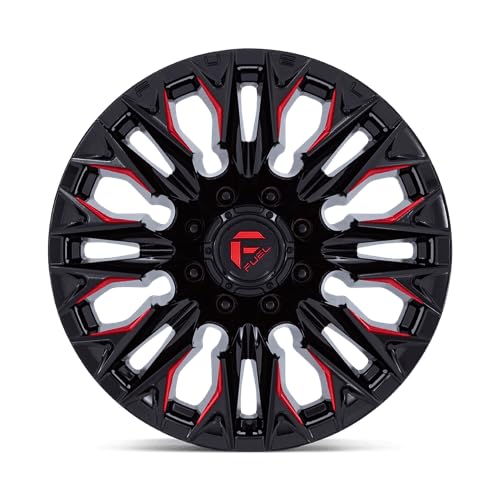 FLAME FUEL OFF-ROAD 20X9 8X6.5 5.04 1mm GLOSS BLACK MILLED WITH CANDY RED - D82320908250