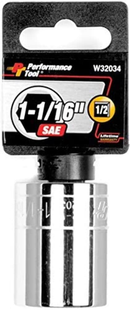 W32034 Performance Tool 1/2 Drive 6-Point Socket, 1-1/16