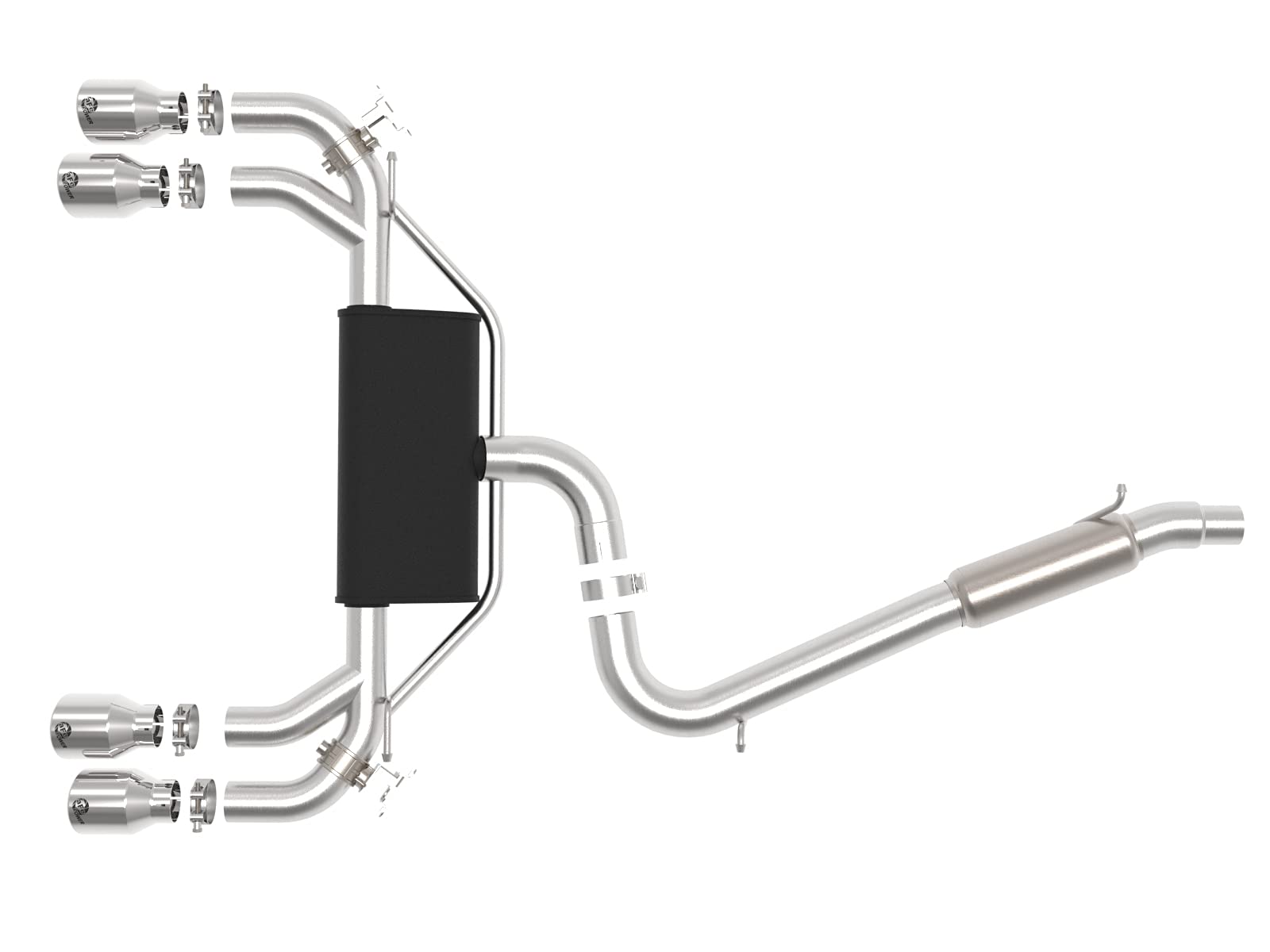 MACH Force-Xp aFe Power 49-36430-P 3 IN to 2-1/2 IN Stainless Steel Cat-Back Exhaust System, Polished, fits Volkswagen Golf R 15-19 L4-2.0L (t)