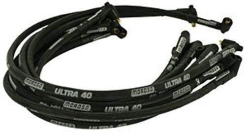 Moroso Black Ultra 73834 Sleeved Spark Plug Wires, Fits 289-302 Small Block Ford, 135 Degree Plug Ends, Non HEI Distributor Ends