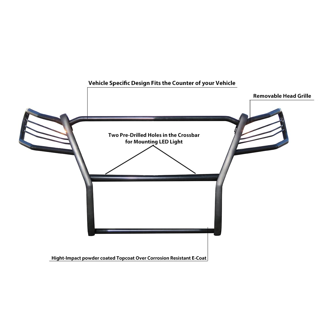 Off Road Black Horse Grille Guard Modular Black Compatible with 2019-2023 Ford Ranger-17FP10MA
